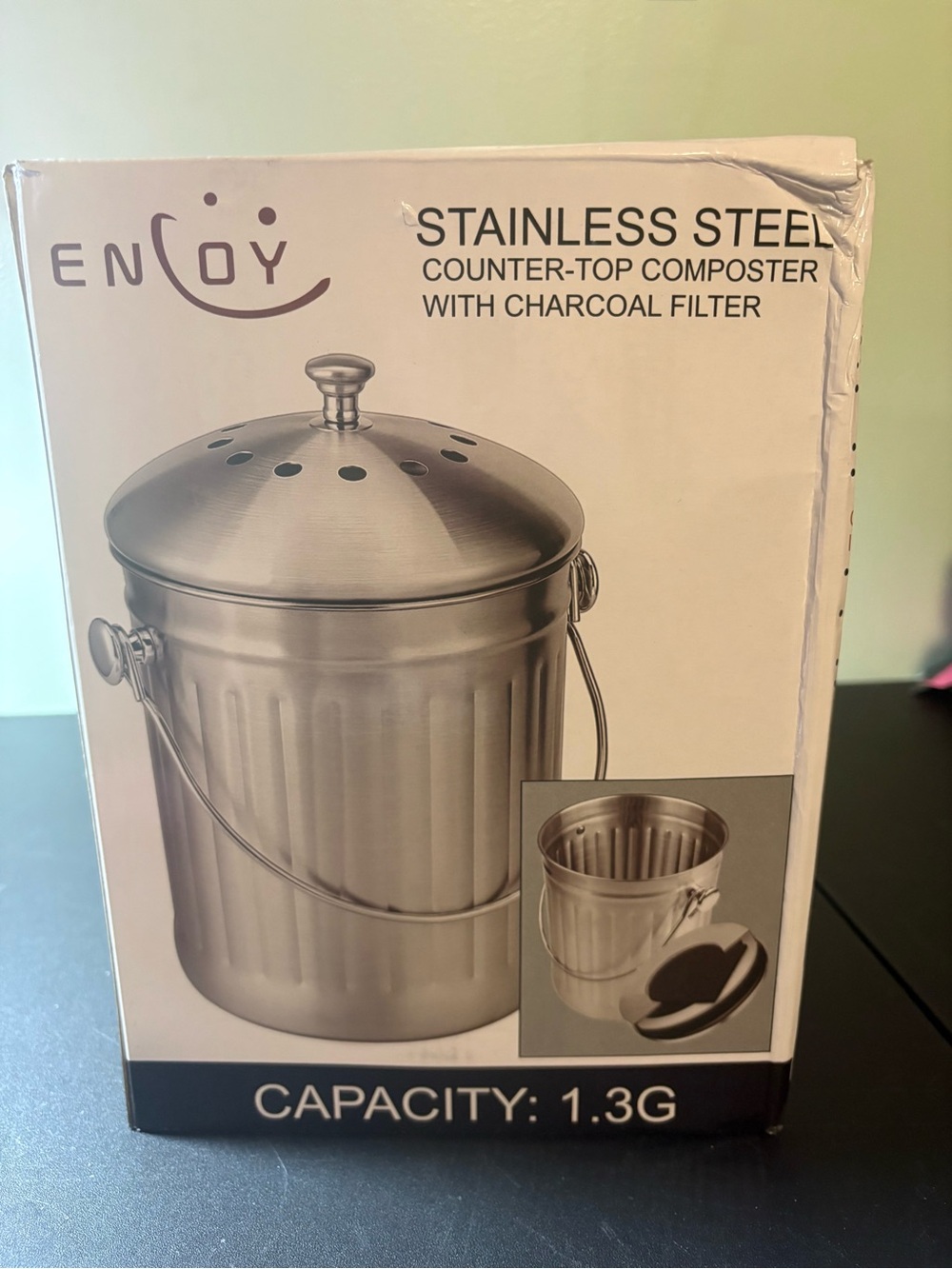 Stainless Steel Countertop Composter - Silver